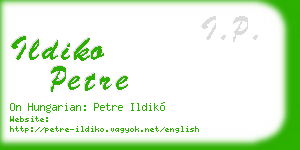 ildiko petre business card